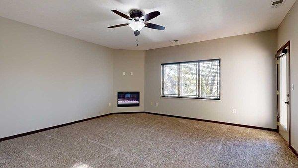 1-bed Fir Villa (#89) - Living Room with Fireplace