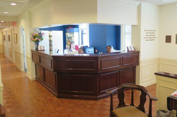 Our reception area with our great team