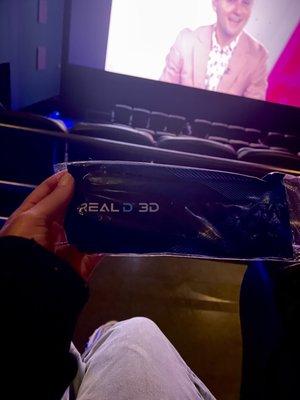 4-d movie with 3-D glasses