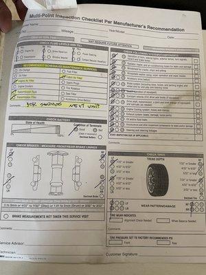 Here is their "multipoint inspection" when it's actually just marking V's with the pen.