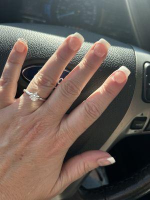 Pink and white nail set