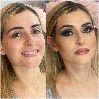 Full face makeup with lashes