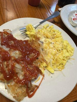 Home Fries Scrambled eggs with cheese