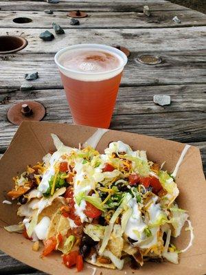 Lilith's Cherriot beer and Moes nachos