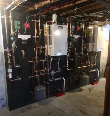 Viessman Vitodens 100 condensing gas combi boilers.