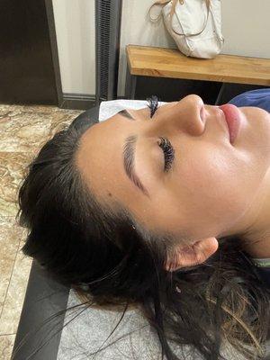 Brow lamination and tint