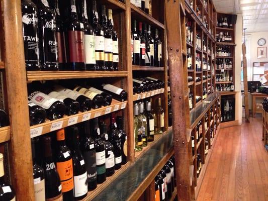 A library of wines. Need help? The staff are very friendly and neighborhood old timers.