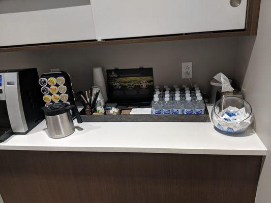 Coffee and water station. Help yourself.