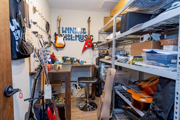 Wynwood School of Music Instrument Repair Room