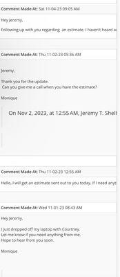 Ticket communication with Jeremy