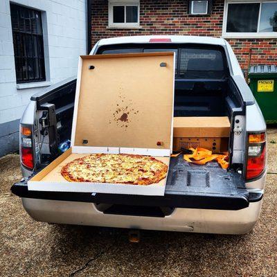 30inch pizza for the motorcycle shop