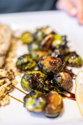 Honey Balsamic Brussel Sprouts w/ Bacon