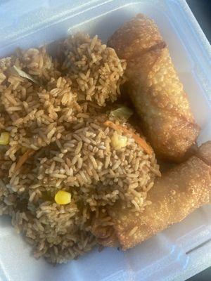 Fried rice & egg rolls