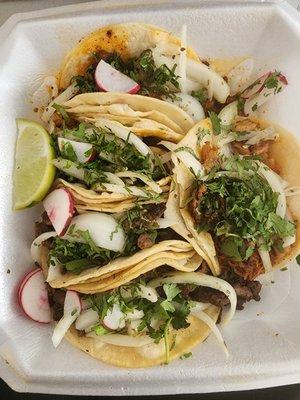 Pastor, Fajita, and Cochinita Tacos