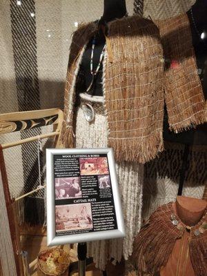 Woolen and cedar garments on display