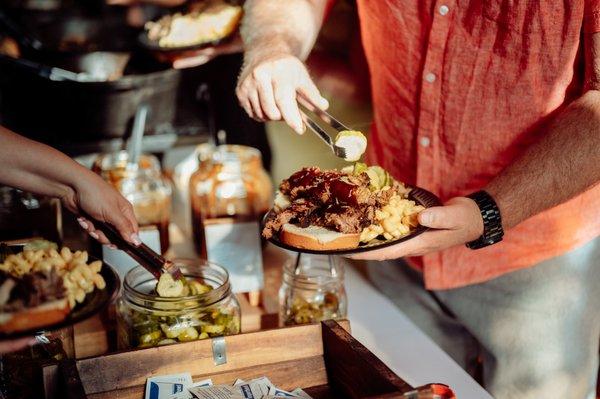 Buffet-style elevated BBQ catering