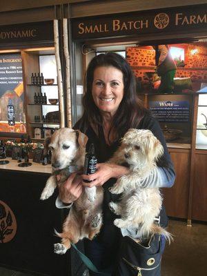 Our customer, Jeanette, with her favorite Benedetta product, Rosemary & Geranium Crème Cleanser