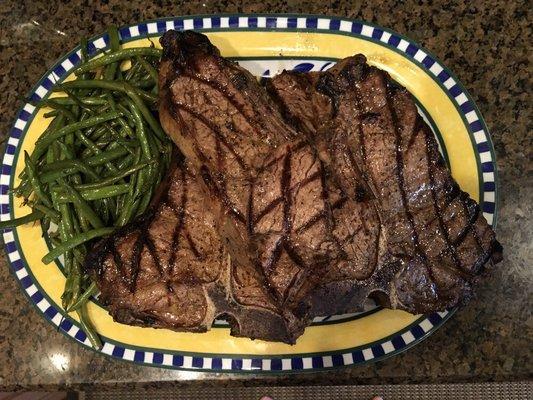 Hey, look at these terrific Porterhouse Steaks we picked up last weekend at Choice Meats!