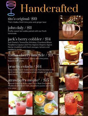 Handcrafted cocktails