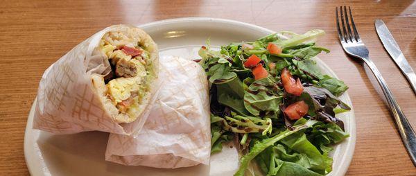 Veggie grilled cheese and salad