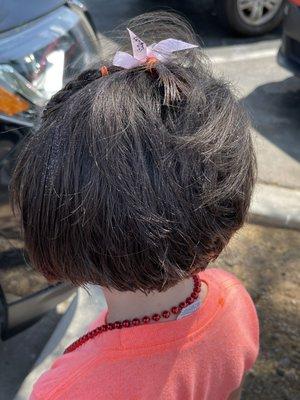 After my daughter's haircut... back side