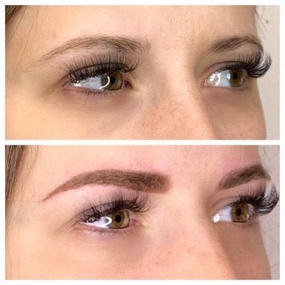 Before and After powder brows!