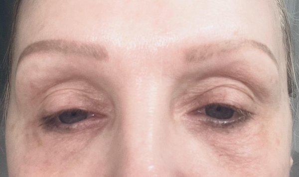 Compare the Left Brown to the look of the Right brow - barely there.  : (