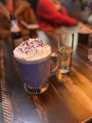 Ube hot chocolate