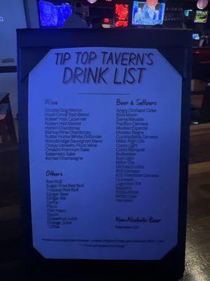 Drink list