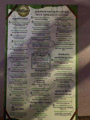 Menu front