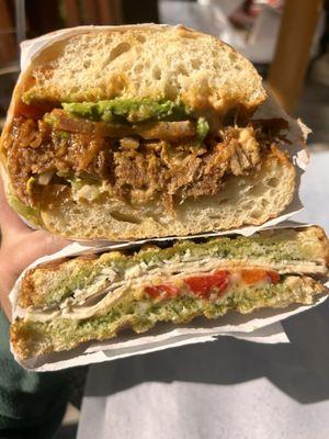 Top: Carnitas Torta Bottom: Turkey Pesto Panini