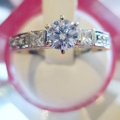 White gold engagement ring