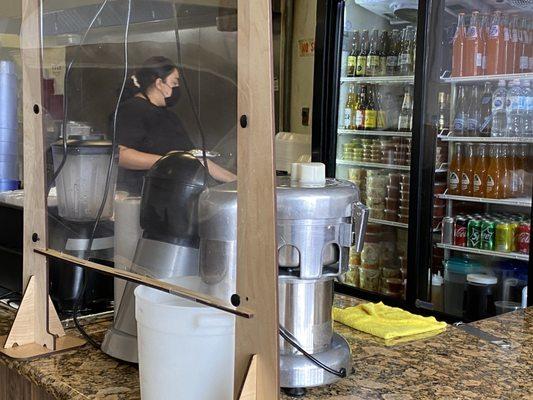 Behind the counter