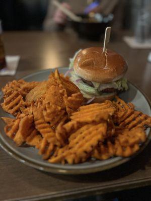 Beyond  Burger and Sweet Potato fries.