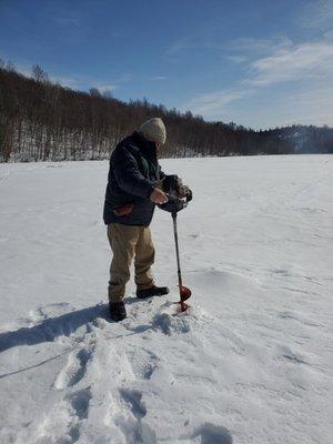 Going ice fishing with me pops.