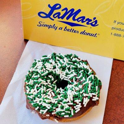 Celebrating St Patrick's Day with a donut!