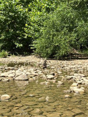 Someone made a Zen out of river rocks.  It's still in place!