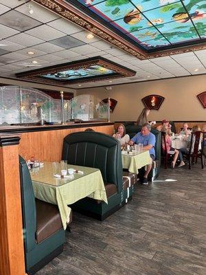 Dining room inside with table service