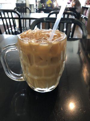 Large iced coffee with sugar free vanilla syrup and stevia