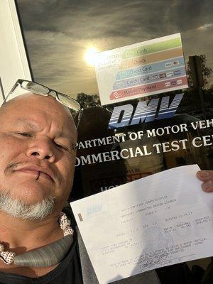 CDL Class-A temporary license.