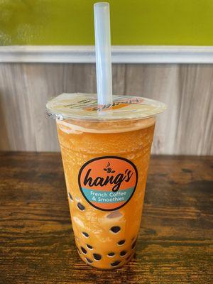 Iced Thai Tea Blended w/ Boba