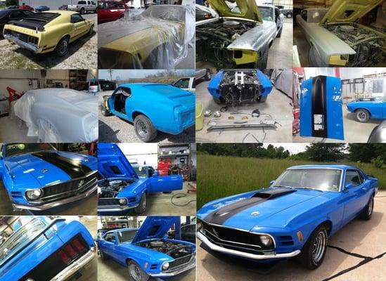 Process from START to FINISH on a 1970's Ford Mustang restoration.