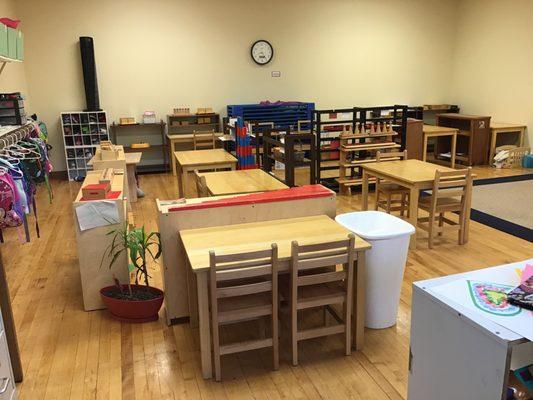 "Follow the child" is at the core of Montessori education. With child height furniture, learning tools, et cetera it is conducive to them.