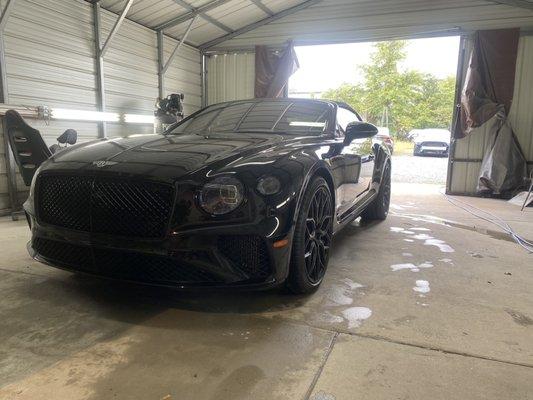 2021 Bentley hood repair before and after