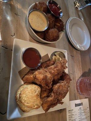 Fried Chicken Tenders and Homemade Tater Tots