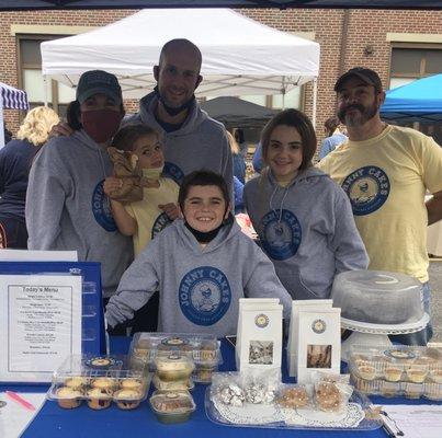 Johnny Cakes Gluten Free Bakery wearing their new merchandise from Brothers Screen Grafx.