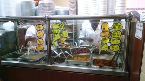 The hot food counter