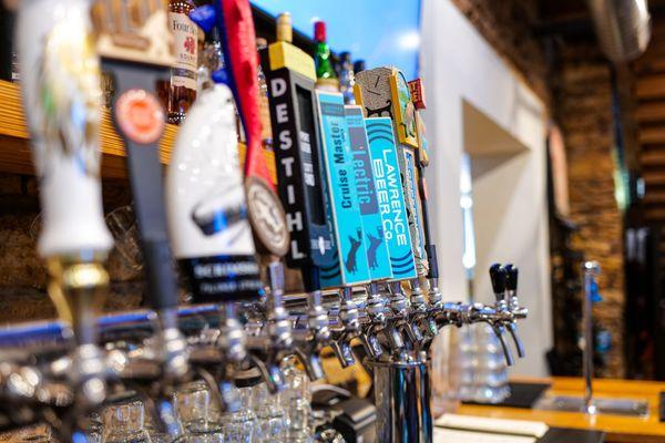 Our beer taps rotate with a featured selection of local and craft brews.