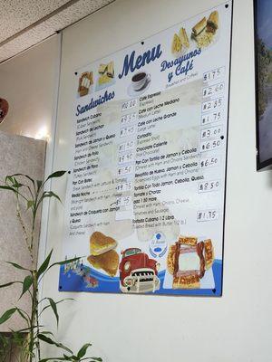 Menu board