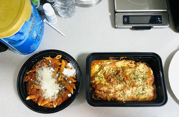 After: Penne Pasta and Chicken Parmigiana